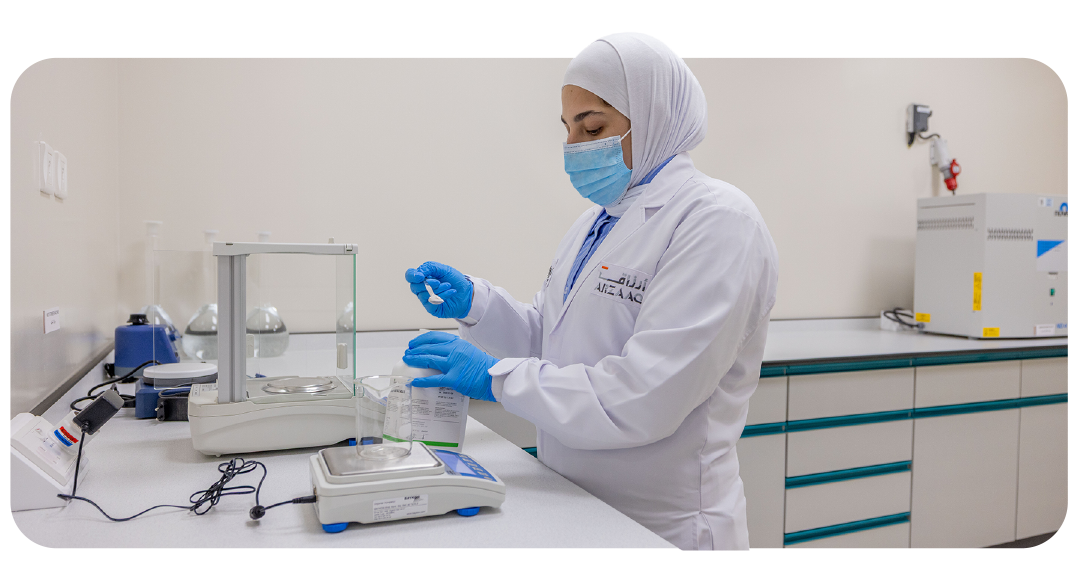 ARZAAQ food scientist in laboratory formulating and testing nutritious meal solutions